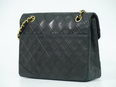 Chanel Vintage Round Flap Bag Quilted Lambskin