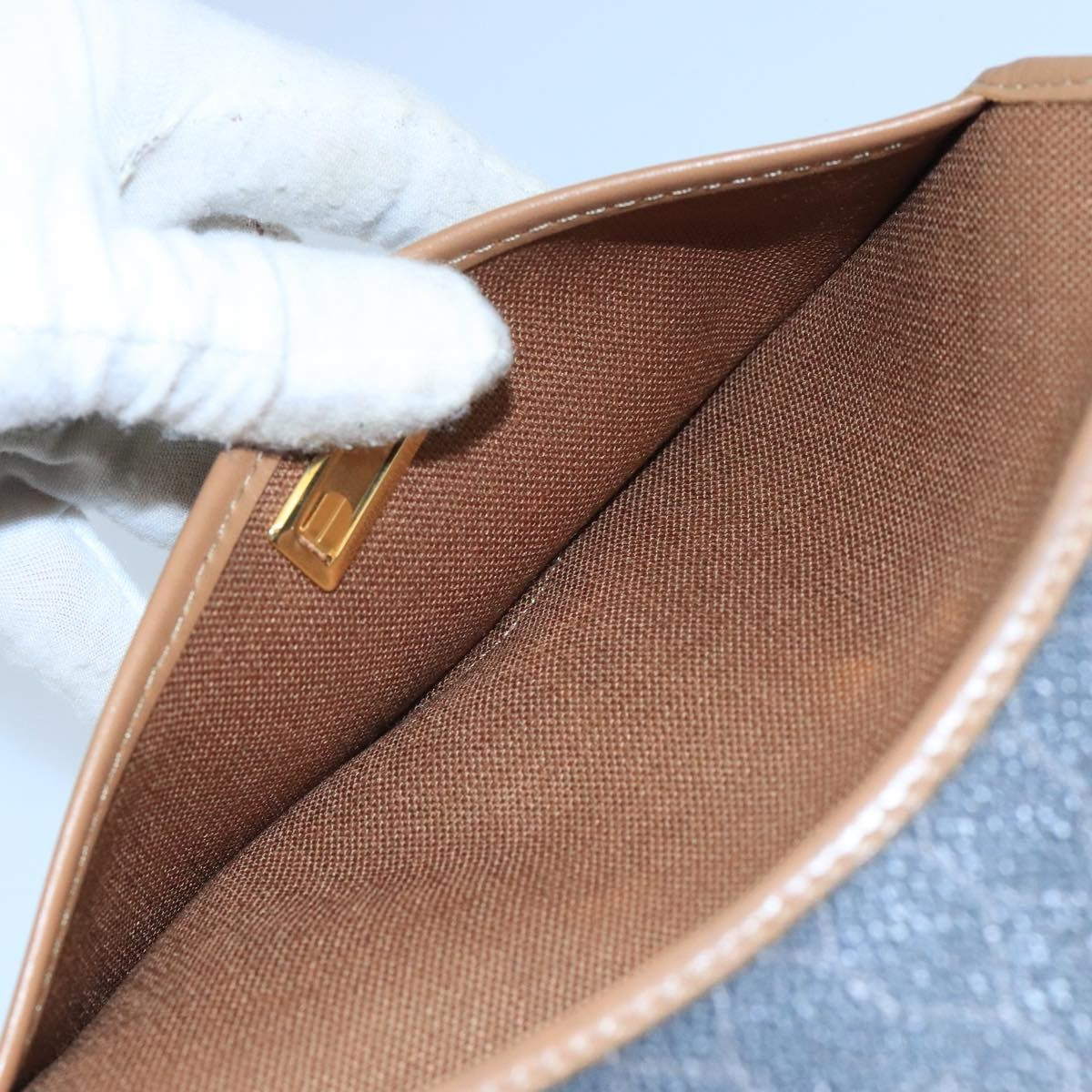 Christian Dior Vintage Honeycomb Flap Crossbody Bag Canvas and Leather