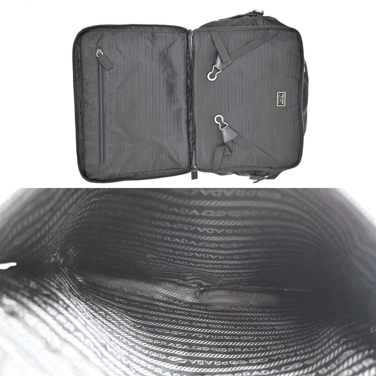 Prada Expandable Front Zip Boston Bag Tessuto