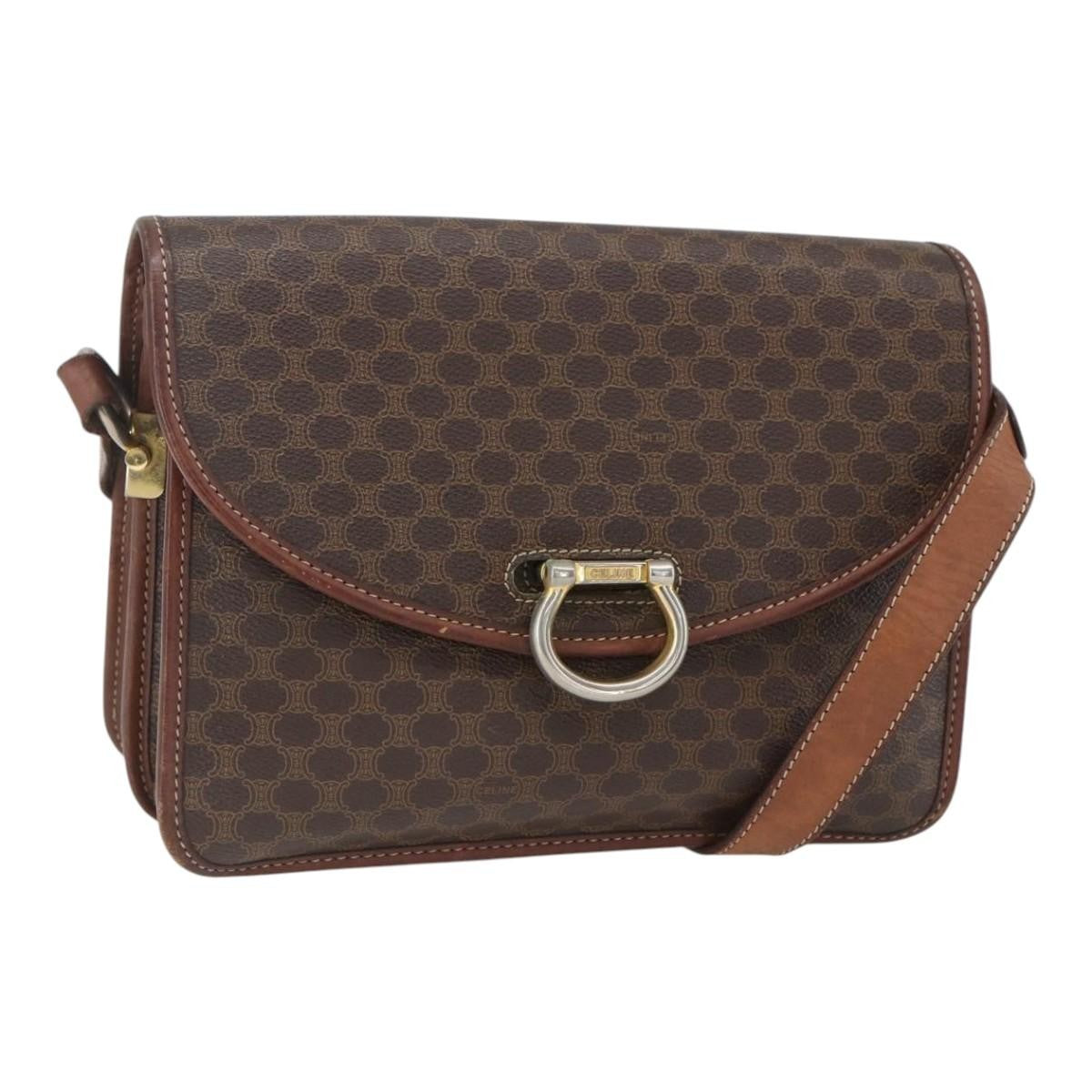 Celine Vintage Macadam Shoulder Bag Canvas