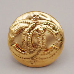 Chanel Vintage CC Logo Round Clip on Earrings Textured Metal