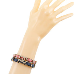 Chanel Coco mark chain 2 bracelet Metal and denim
