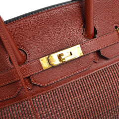 Hermes Birkin Handbag Red Crinoline Taurillon Clémence