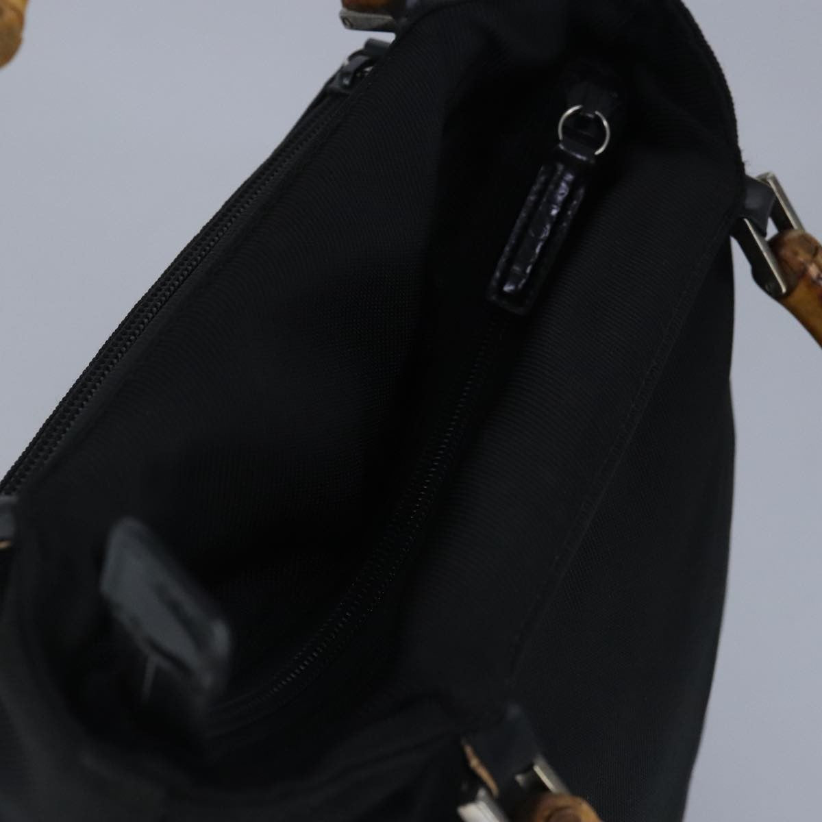 Gucci Bamboo Zip Pouch Nylon & Leather