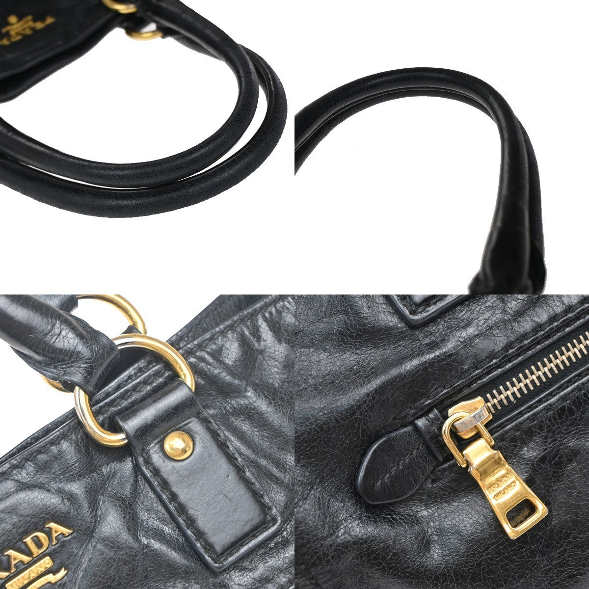 Prada Front Pocket Convertible Tote Leather