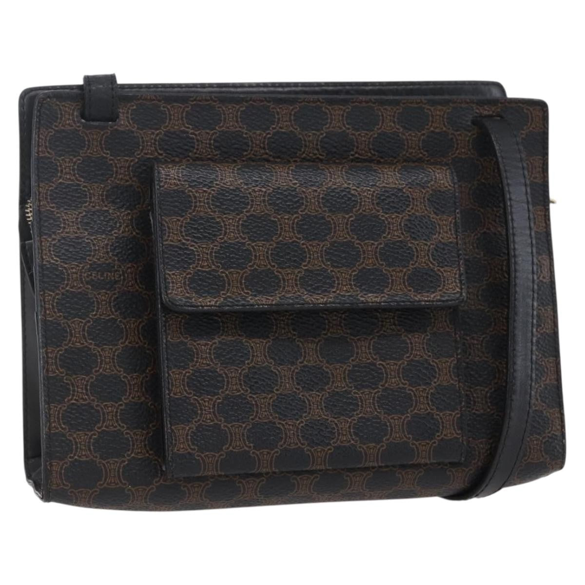 Celine Vintage Macadam Shoulder Bag Canvas