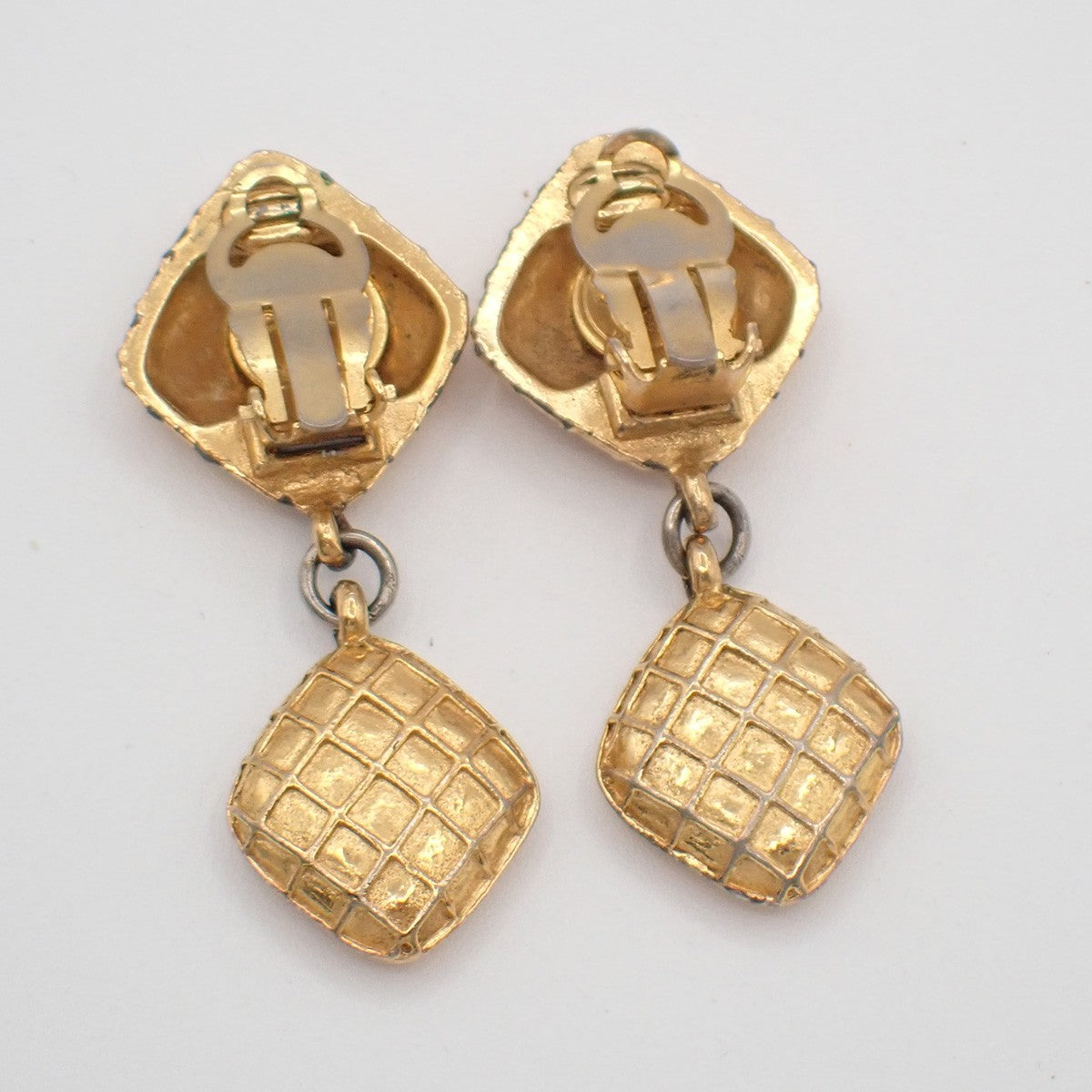 Chanel CC Rhombus Clip-On Earrings Metal