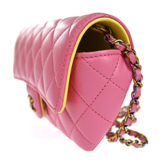 Chanel Classic Sunglasses Case with Chain Quilted Lambskin with Rainbow Hardware