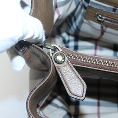 Burberry Nova Check Tote Leather