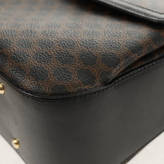 Celine Vintage Convertible Top Handle Bag Macadam Coated Canvas