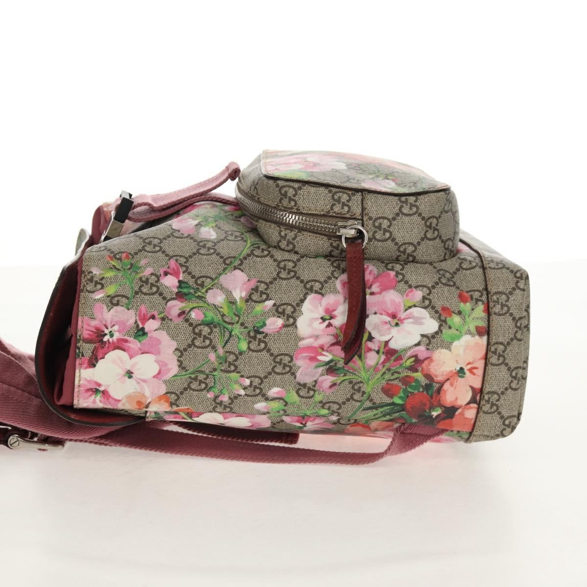 Gucci Buckle Backpack Blooms Print GG Coated Canvas