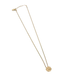 Christian Dior Vintage Logo Round Pendant Necklace Metal