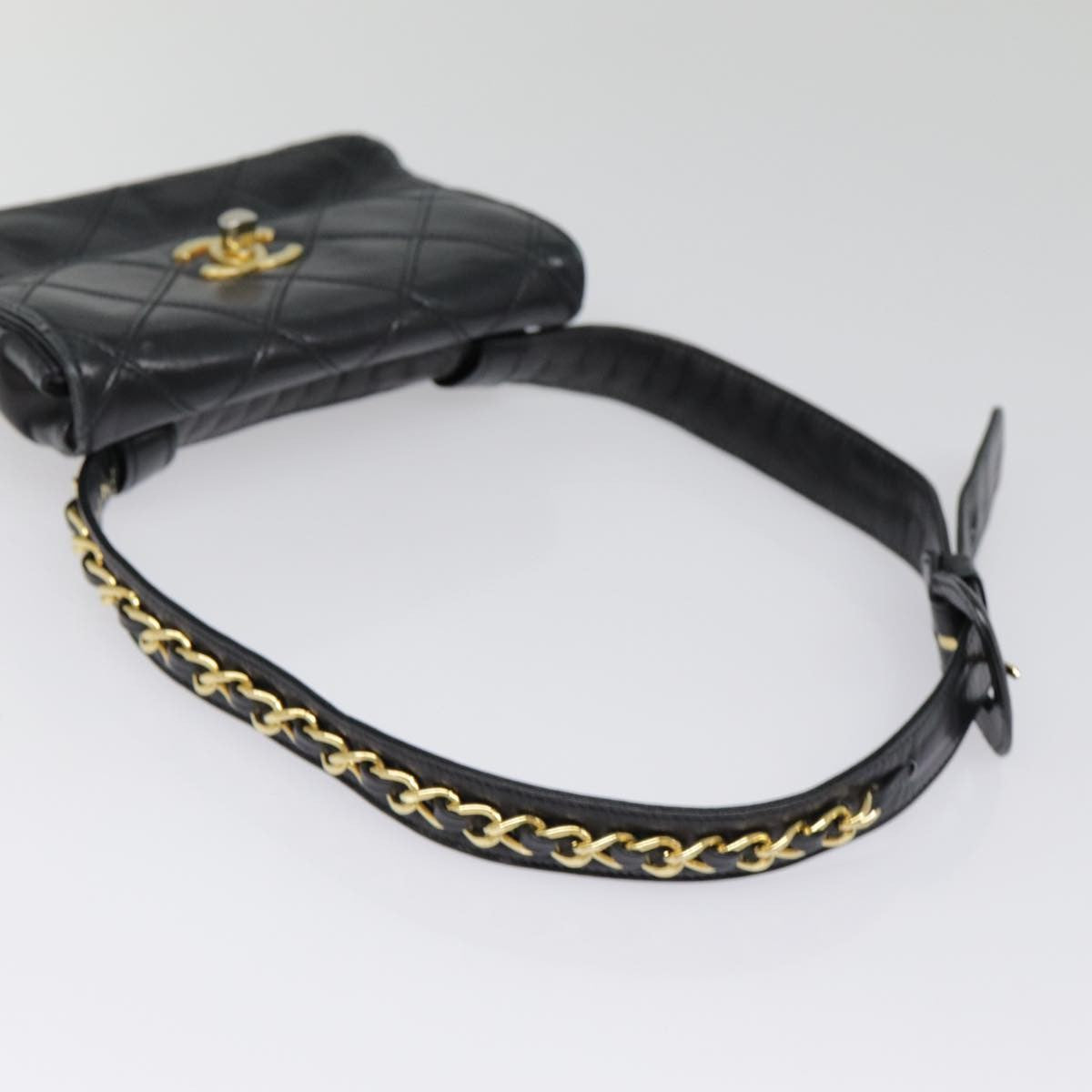 Chanel Waist Belt Bag Quilted Shiny Calfskin