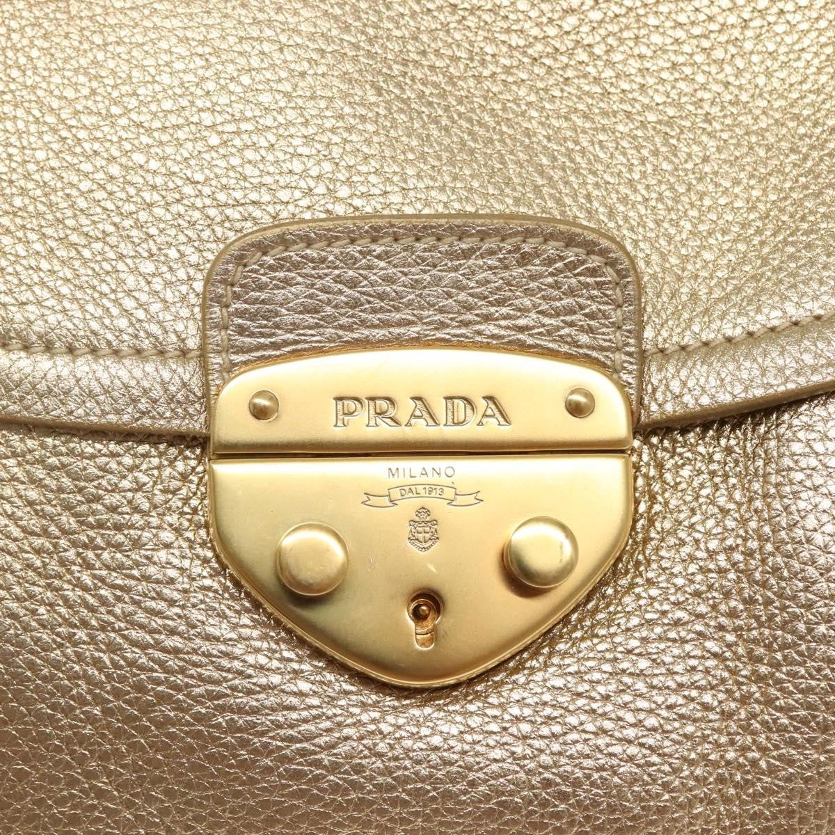 Prada Antic Pushlock Shoulder Bag Leather