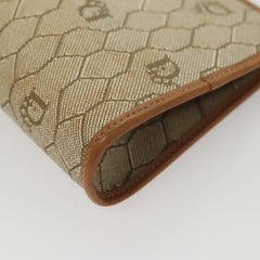 Christian Dior Vintage Honeycomb Zip Pouch Coated Canvas