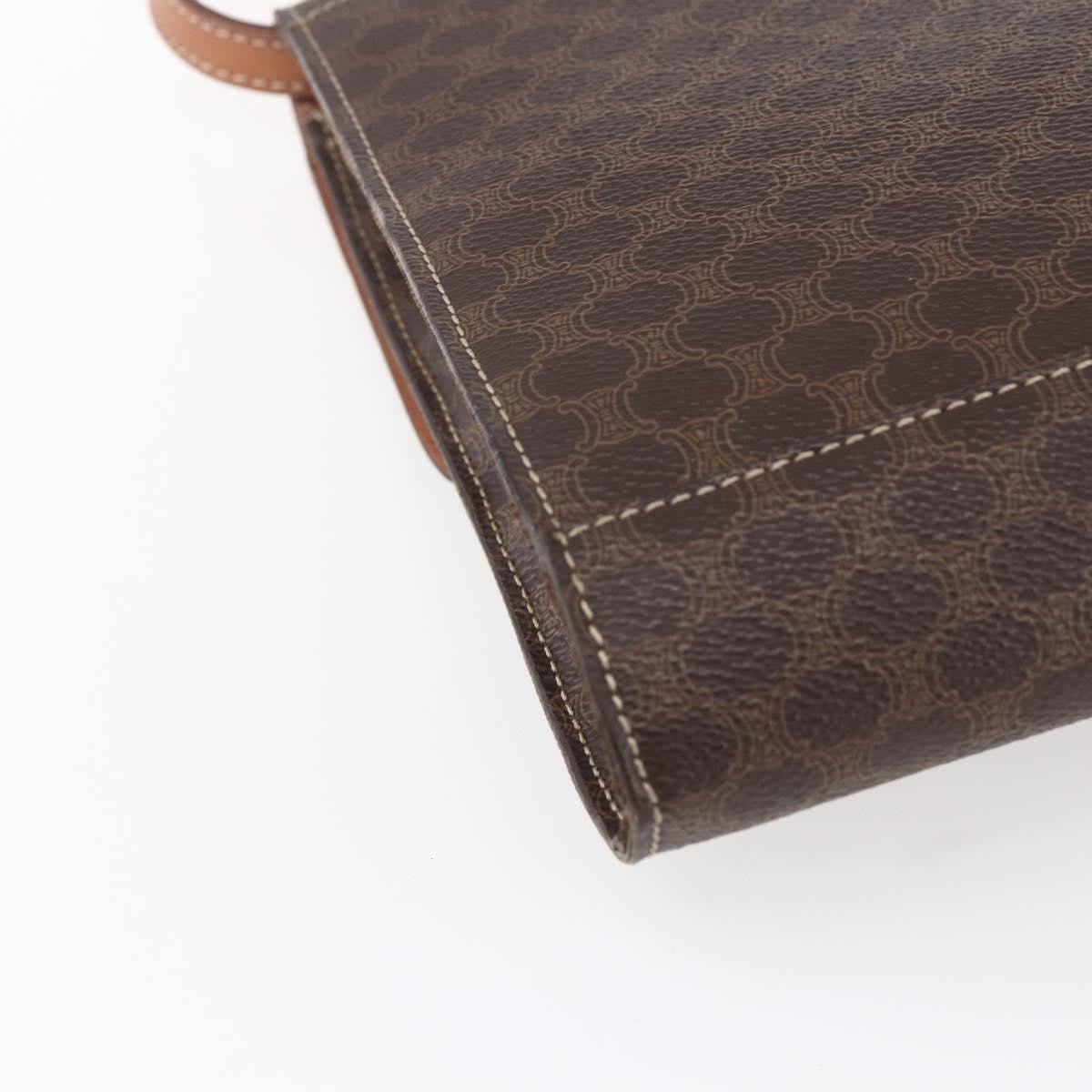 Celine Vintage Macadam Circle Logo Shoulder Bag Canvas and Leather