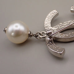 Chanel CC Drop Brooch Metal and Faux Pearls