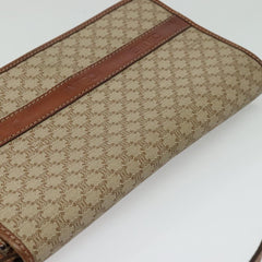 Celine Vintage Macadam Shoulder Bag Canvas and Leather