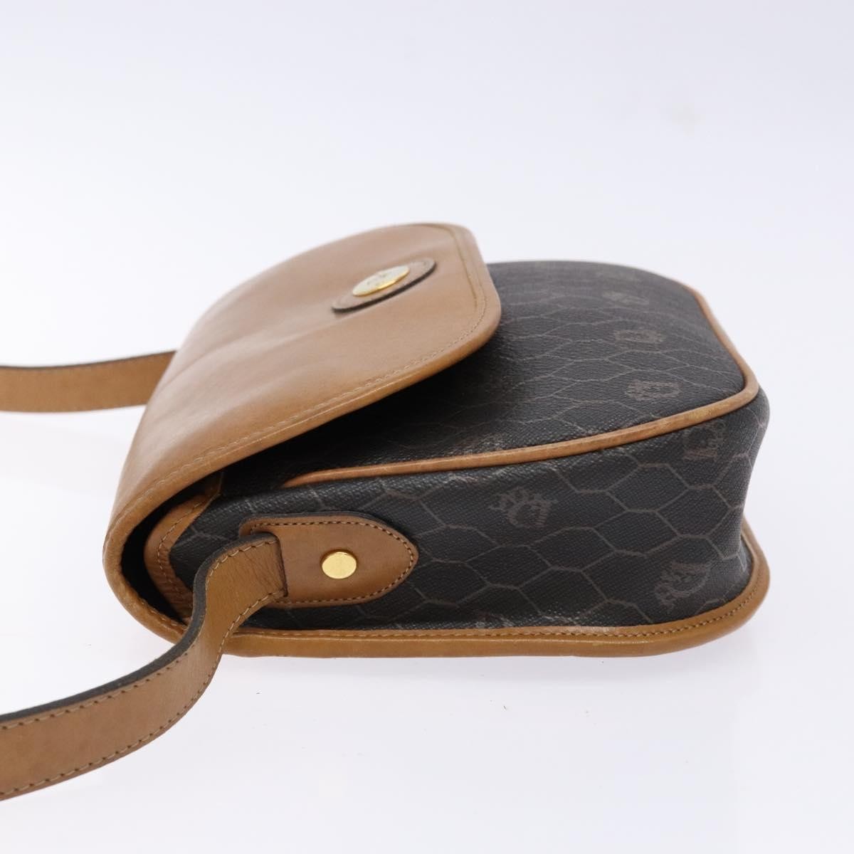 Christian Dior Vintage Honeycomb Flap Crossbody Bag Canvas and Leather