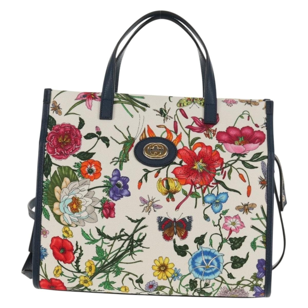 Prada Floral Open Tote Printed Denim