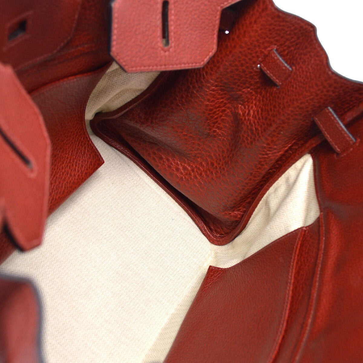 Hermes Birkin Handbag Red Crinoline Taurillon Clémence