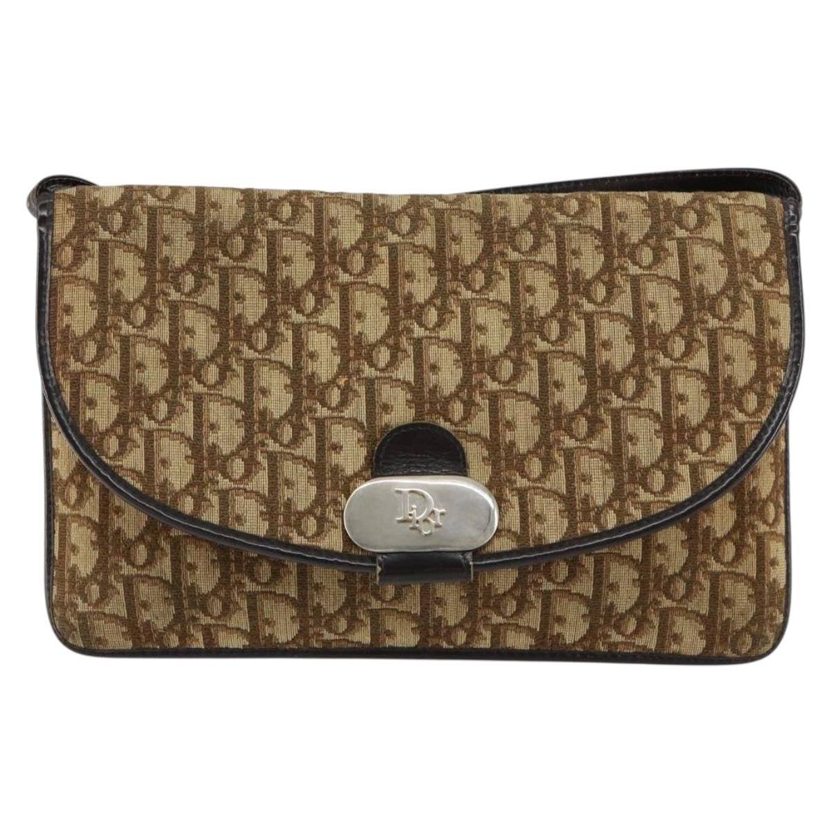 Christian Dior Vintage Trotter Shoulder Bag Canvas
