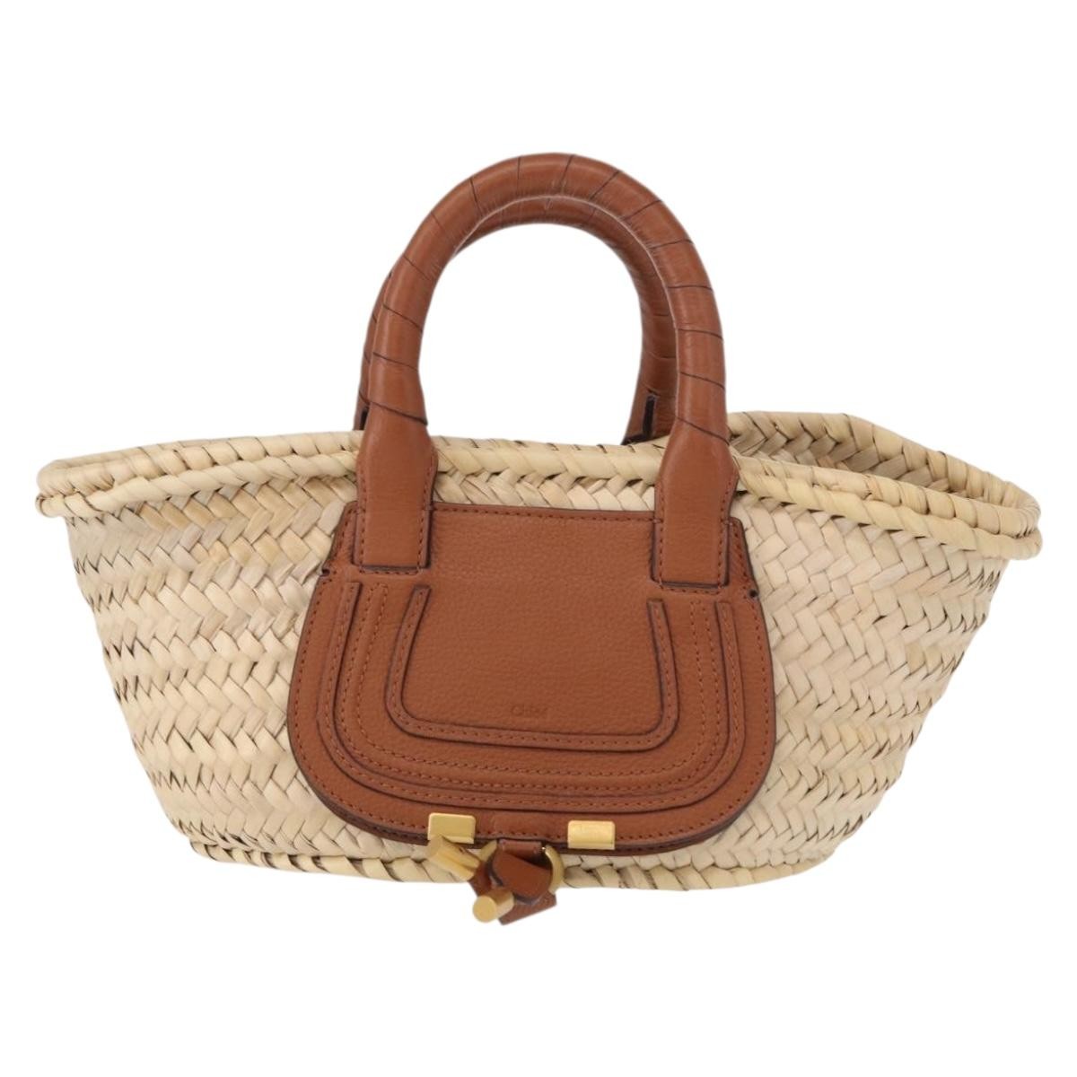 Chloe Marcie Basket Bag Raffia and Leather