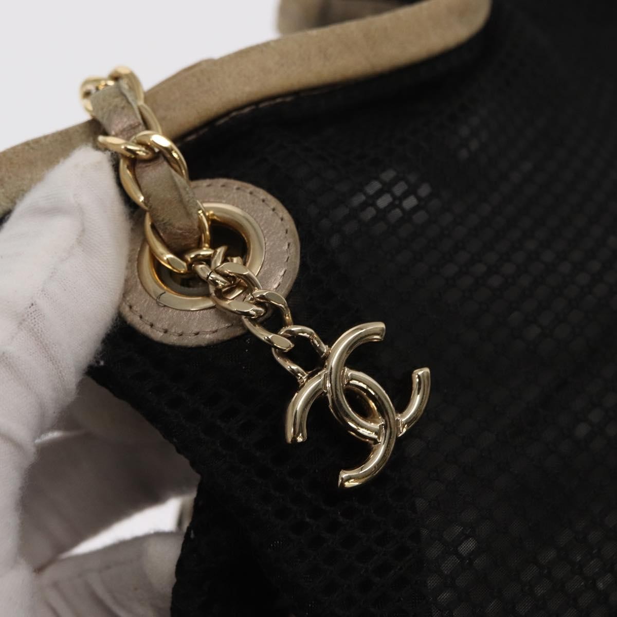 Chanel Chain Bucket Bag Mesh and Leather