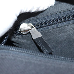 Versace Front Pocket Shoulder Bag Leather and Canvas