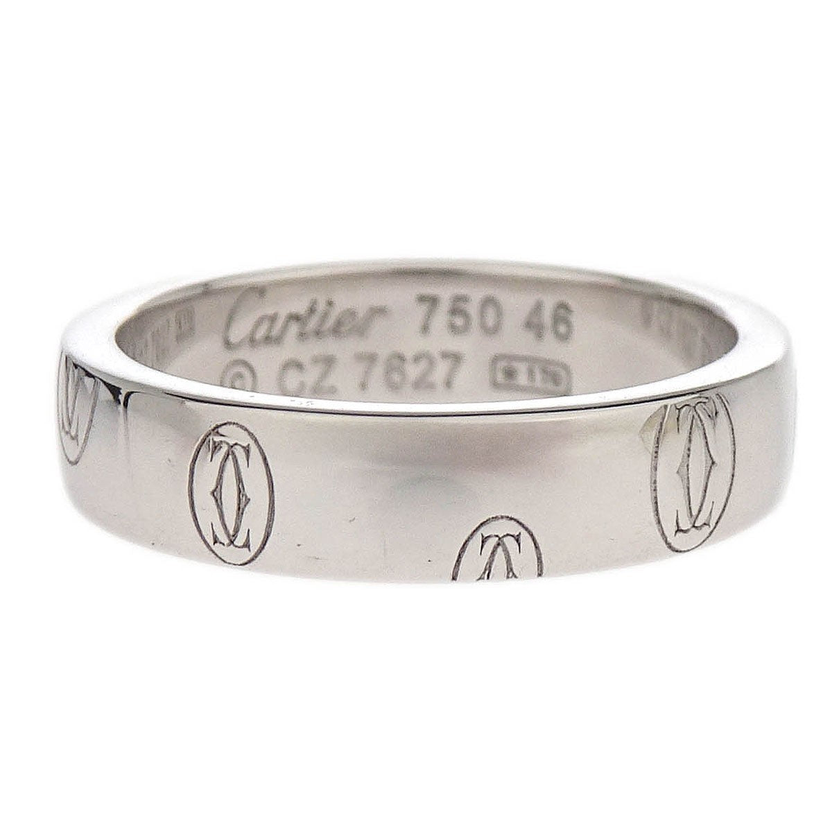Cartier C de Cartier Happy Birthday Band Ring 18K White Gold