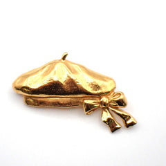 Chanel Beret Hat Brooch Gold Plated