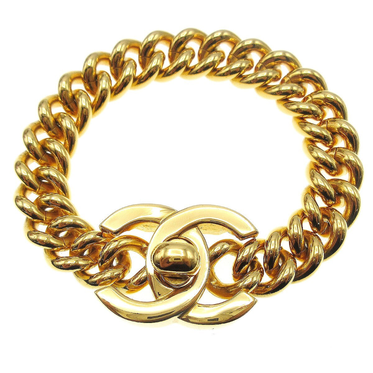 Chanel Vintage CC Turnlock Chain Bracelet Metal