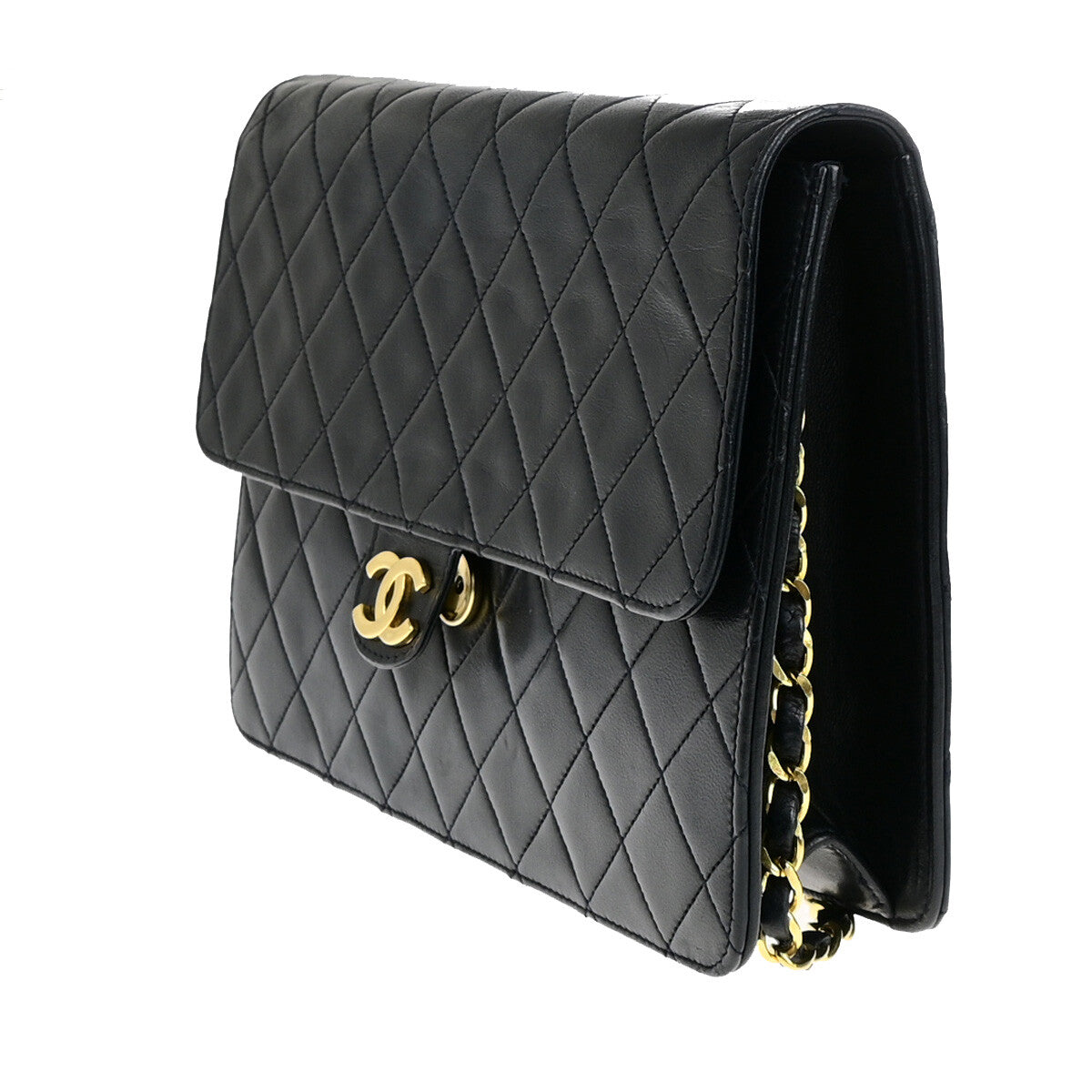 Chanel Vintage Chain Flap Bag Quilted Leather