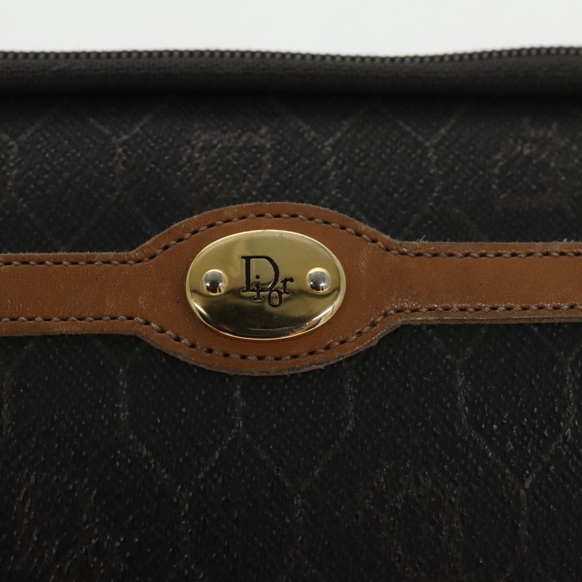 Christian Dior Vintage Honeycomb Zip Pouch Coated Canvas