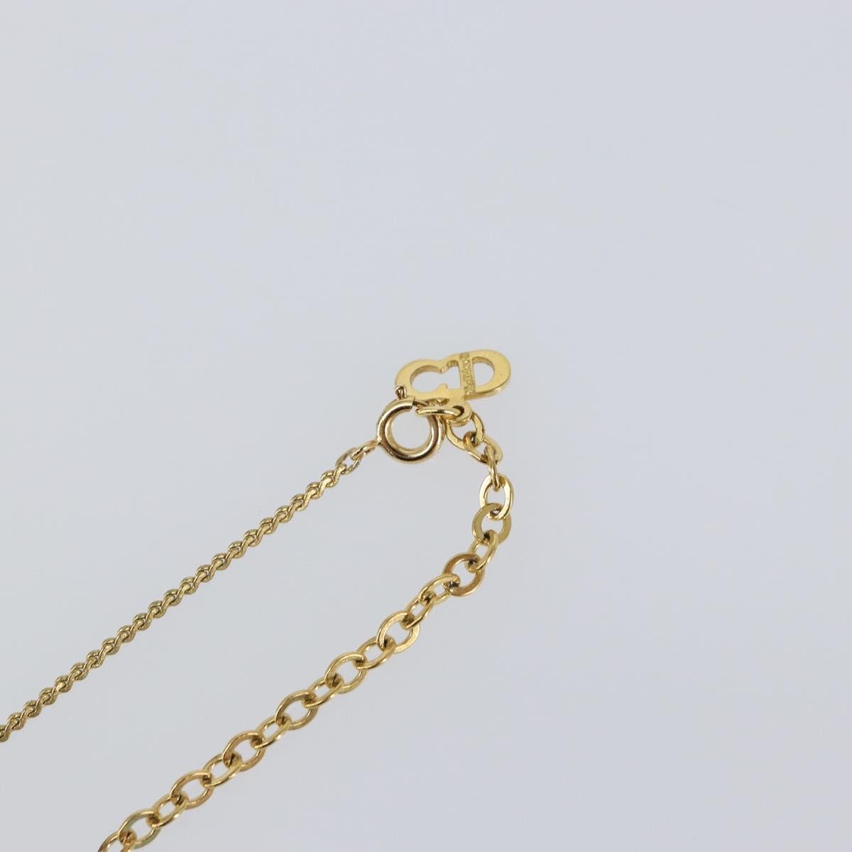 Christian Dior CD Pendant Necklace Metal and Crystals