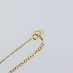 Christian Dior CD Pendant Necklace Metal and Crystals