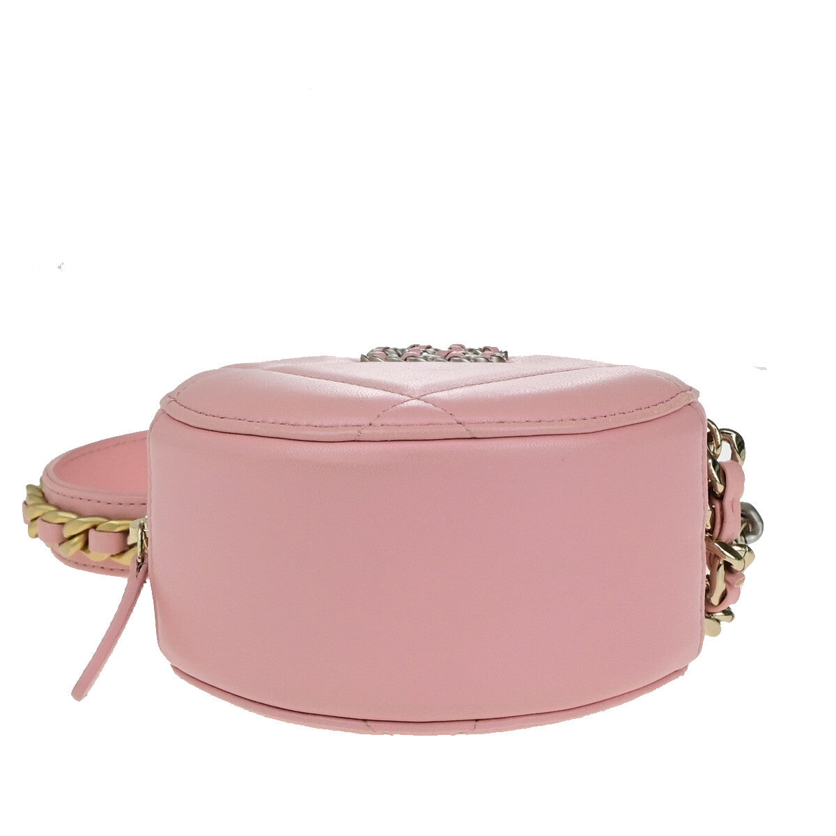 Chanel 19 Round Clutch with Chain Quilted Leather