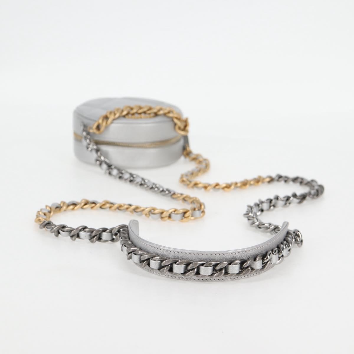 Chanel 19 Round Clutch with Chain Quilted Leather