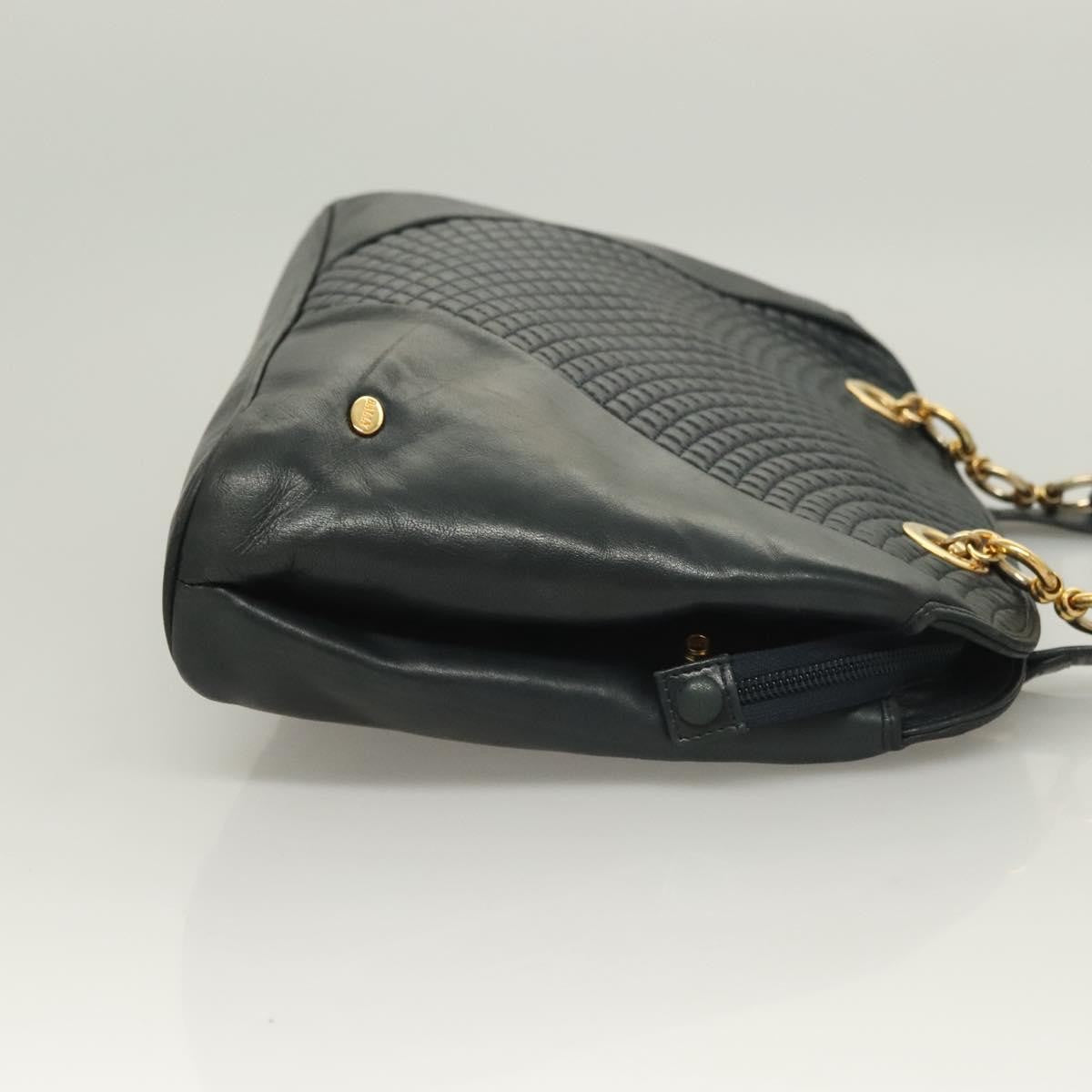 Bally Vintage Chain Shoulder Bag Quilted Leather