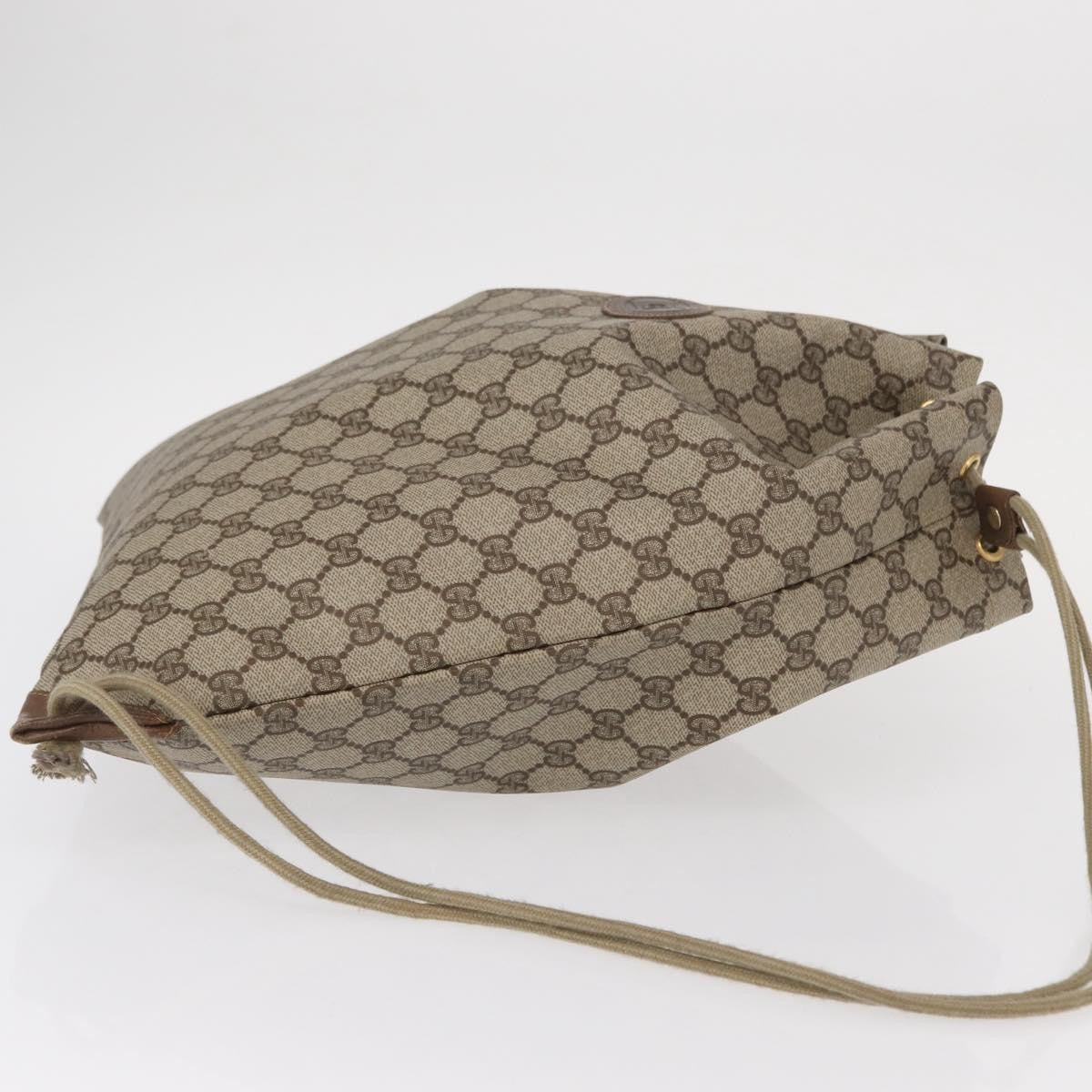 Gucci Drawstring Shoulder Bag GG Canvas with Leather
