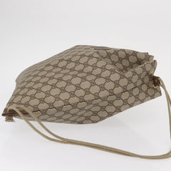 Gucci Drawstring Shoulder Bag GG Canvas with Leather