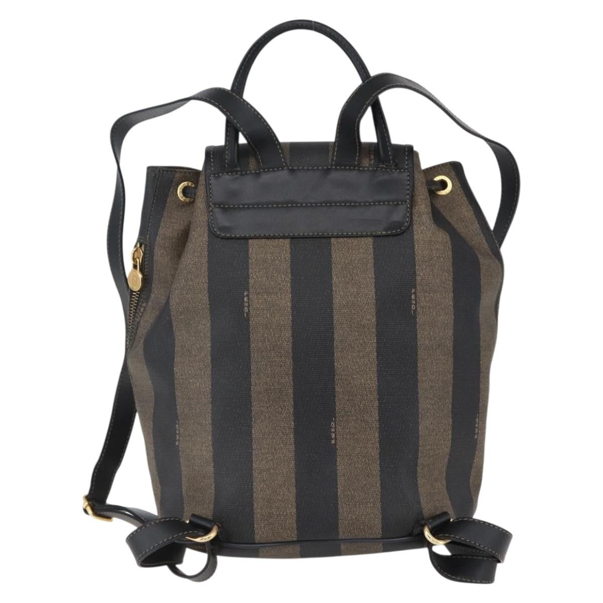 Fendi Pequin Front Pocket Backpack Coated Canvas