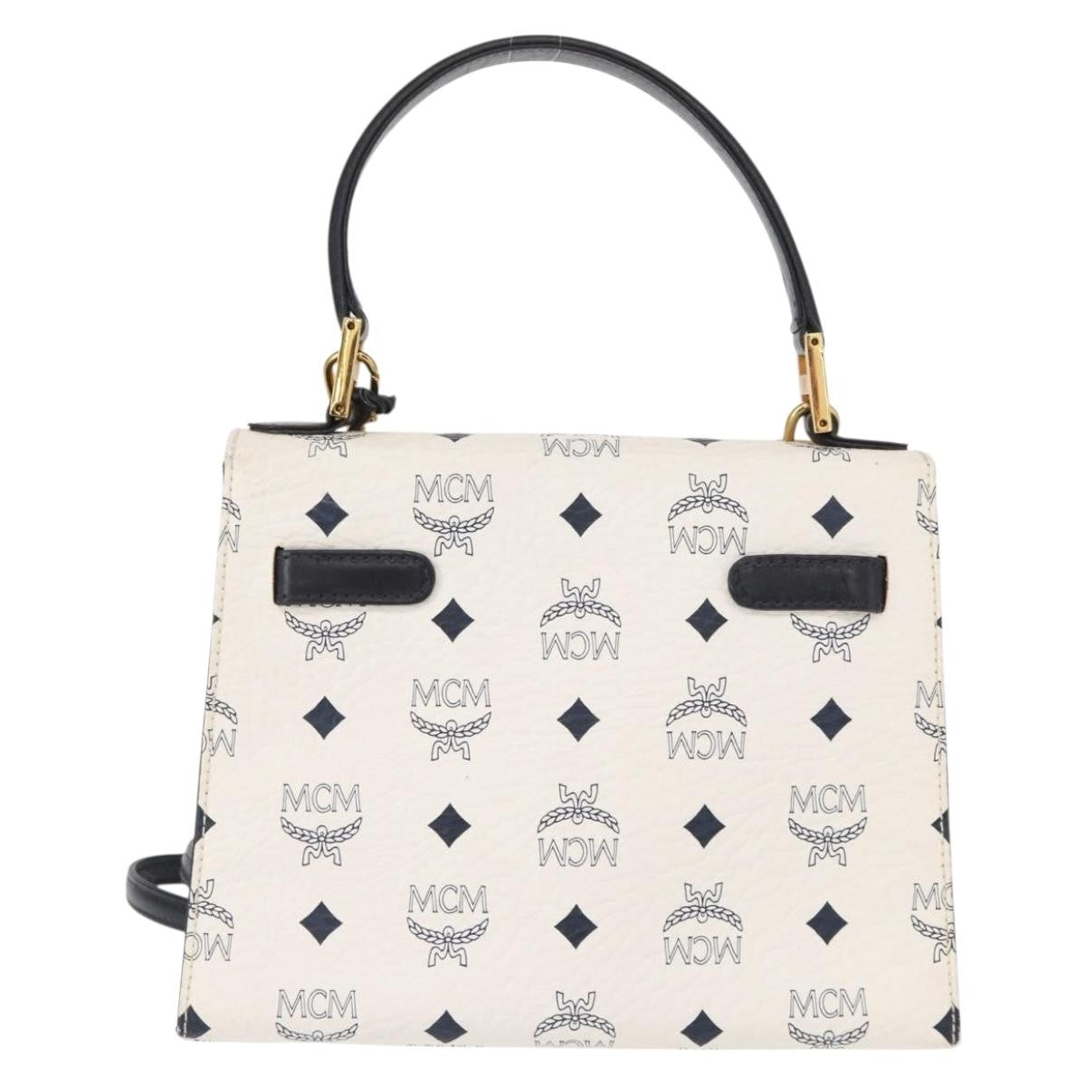 MCM Visetos Handbag Canvas and Leather