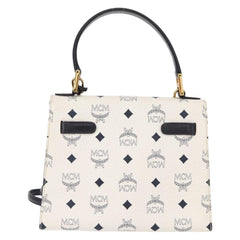 MCM Visetos Handbag Canvas and Leather