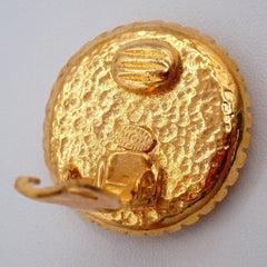 Chanel Vintage Round CC Clip-On Earrings Metal