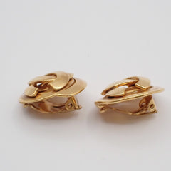 Chanel Vintage CC Round Button Clip-On Earrings Metal