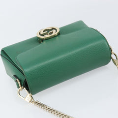 Gucci Interlocking Chain Crossbody Bag Leather