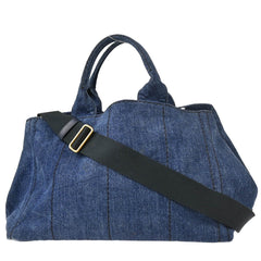 Prada Canapa Convertible Tote Denim