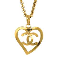 Chanel CC Heart Pendant Necklace Metal