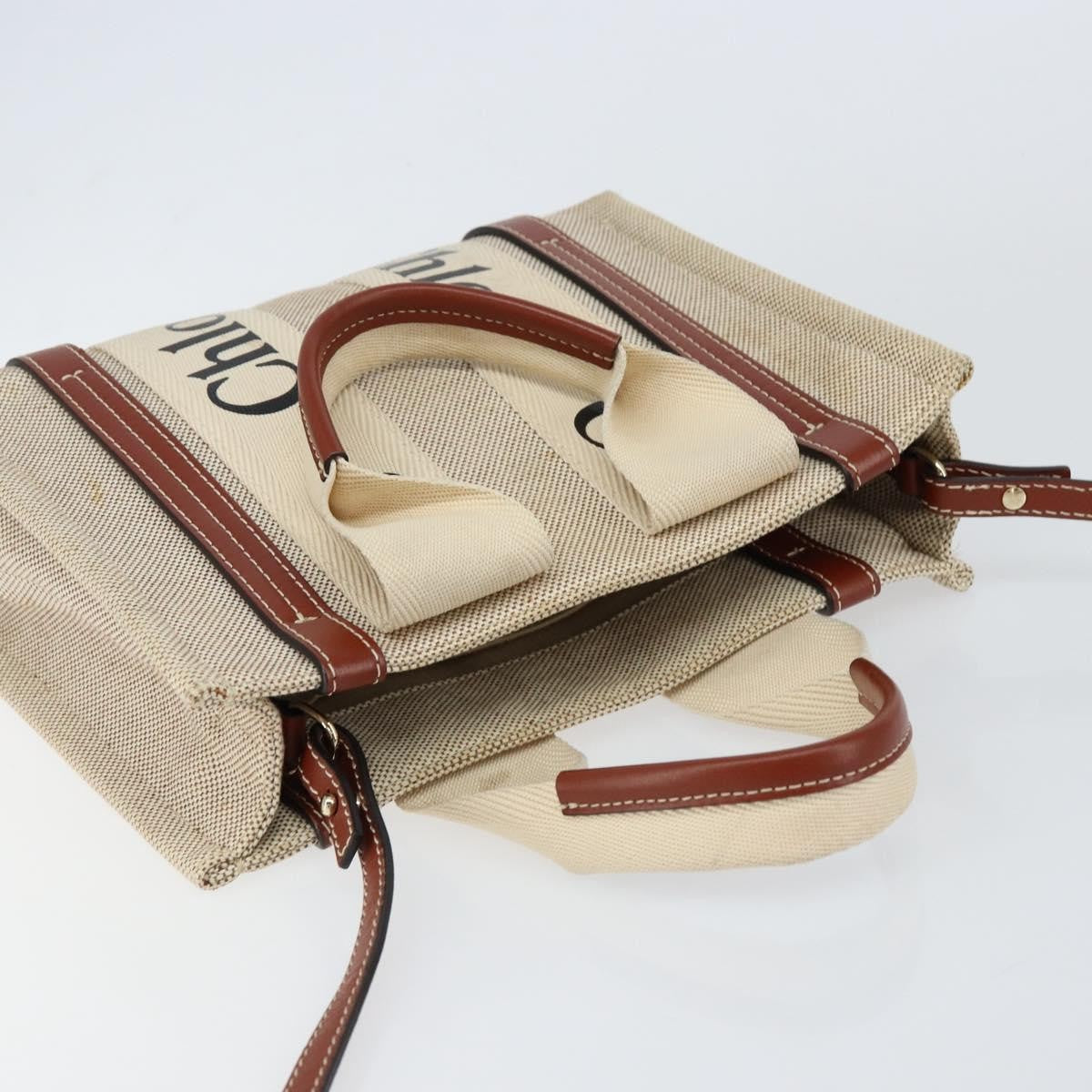 Chloe Woody Convertible Tote Canvas with Leather